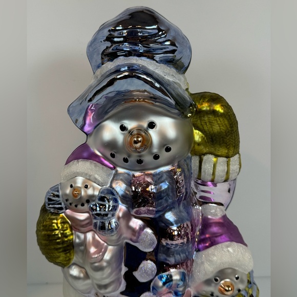 Christmas Snowman & Family Hand Blown Glass 18”Tall On Wood Base
Pre- owned - Picture 2 of 13